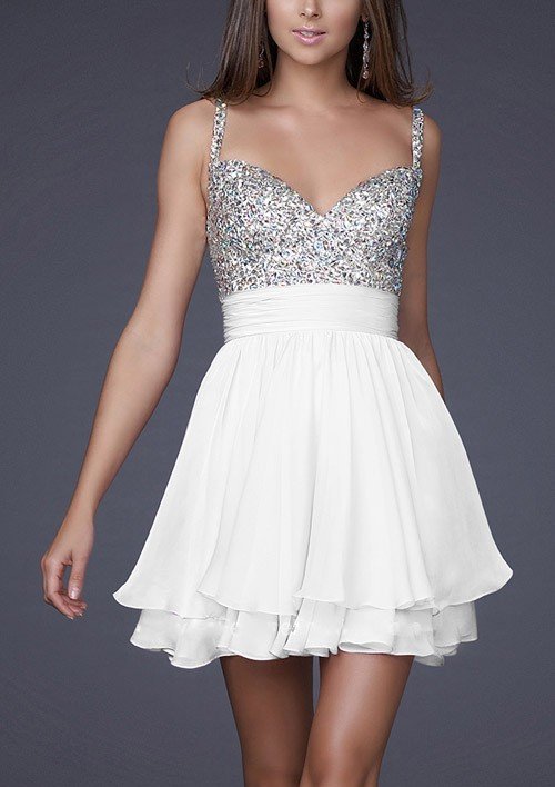 Sexet Kort Prom Kjoler Hvid