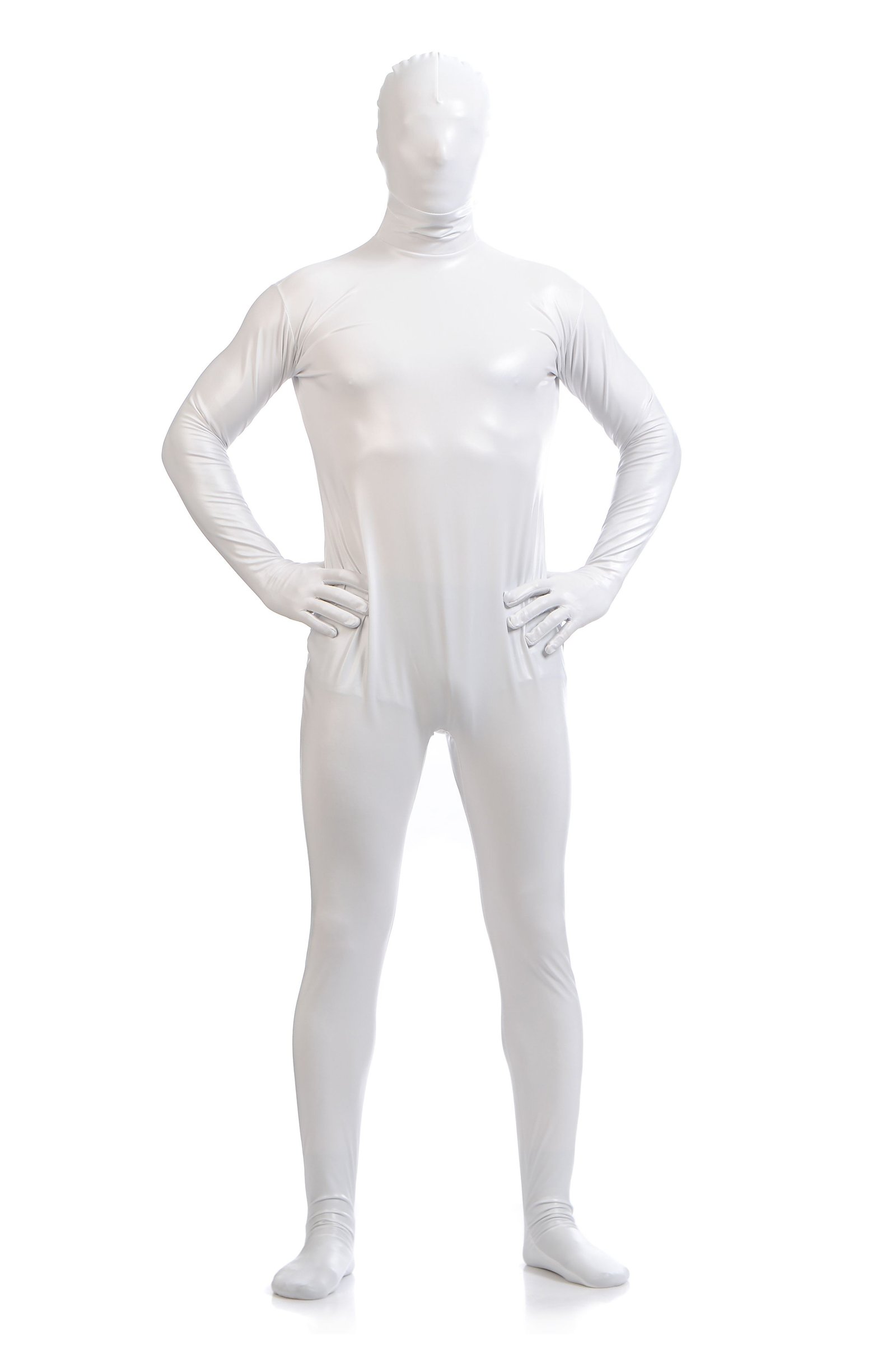 Morphsuits Mænd All Inclusive Metallic Skinnende Dragt Hvid