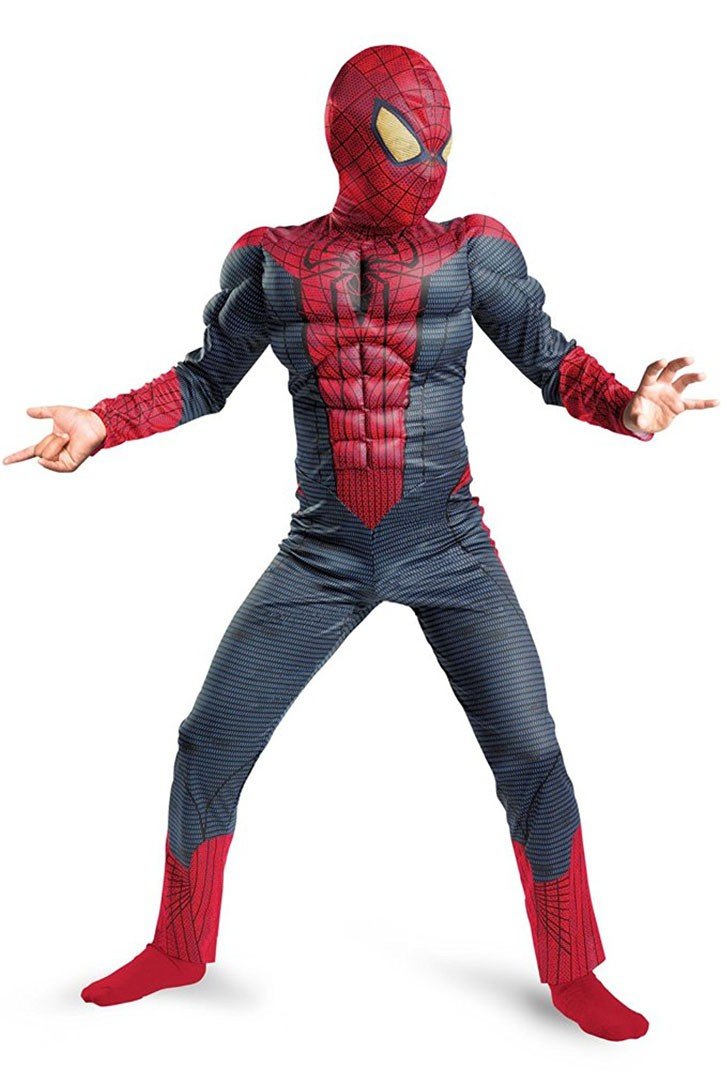 Klassisk Spiderman Muskel Kostume Til Børn Halloween 