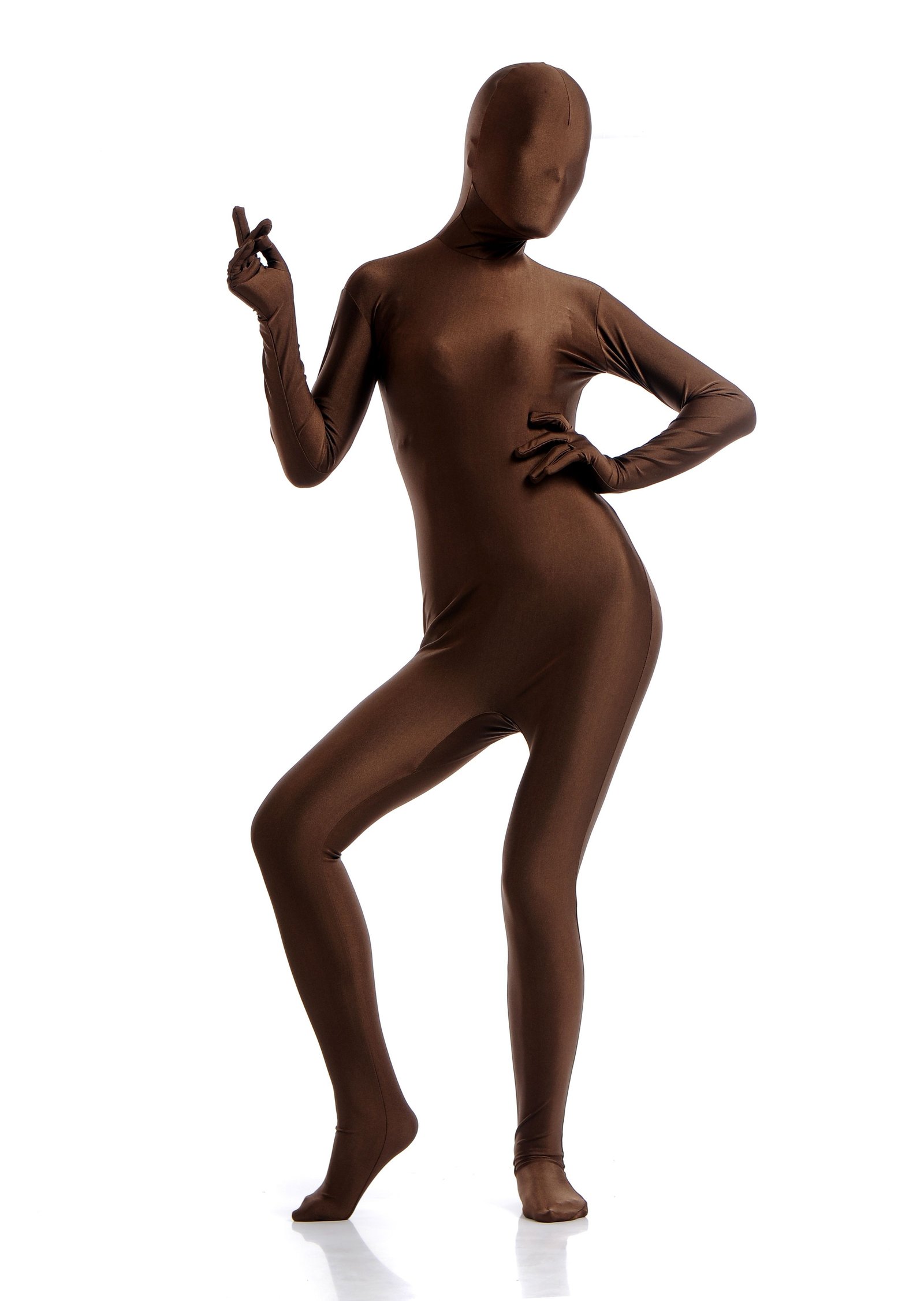 Dame Lycra Spandex All Inclusive Skinsuit Brun