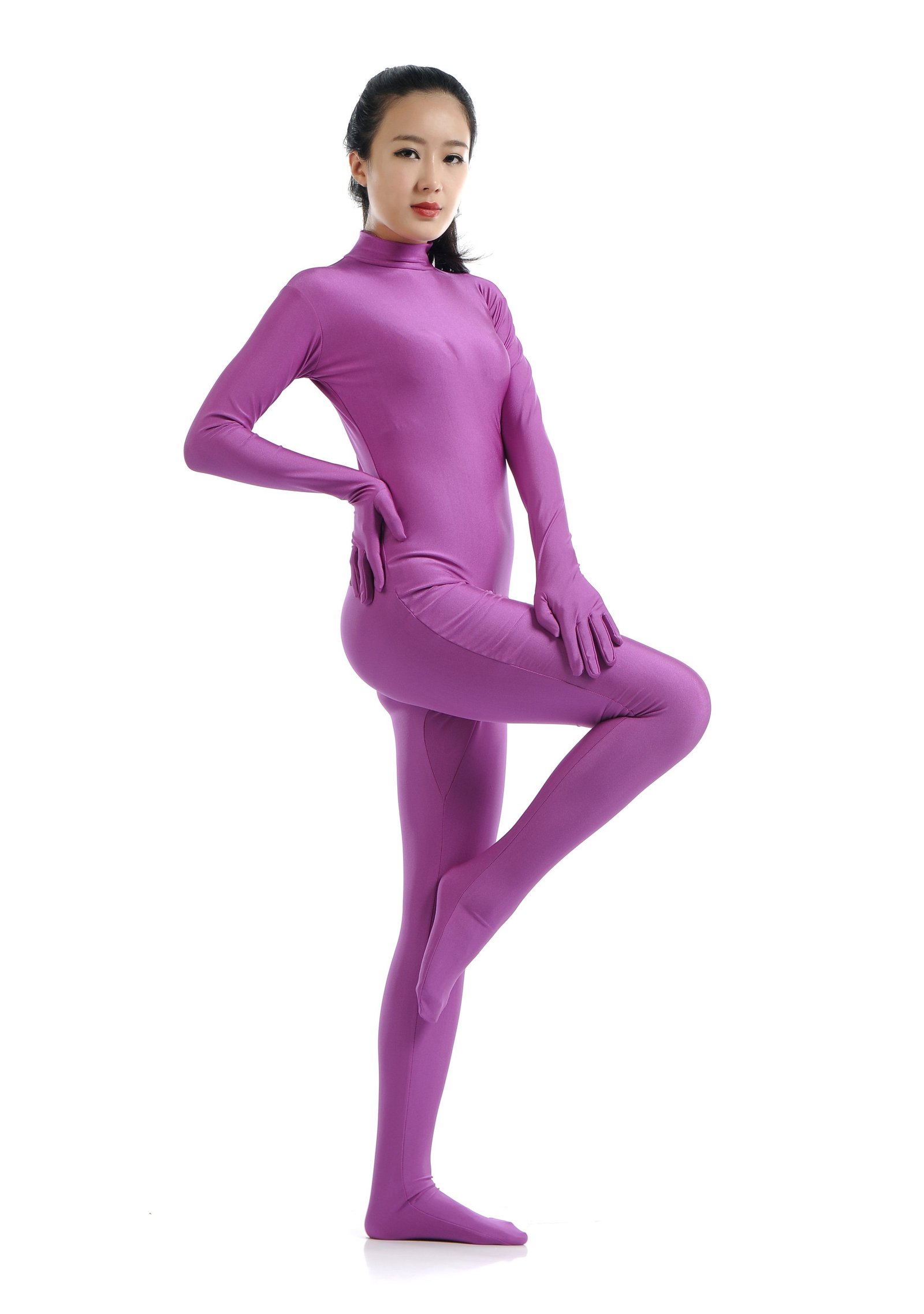 Lycra Spandex Skinsuits til Dame Second Skin Kostume Lilla