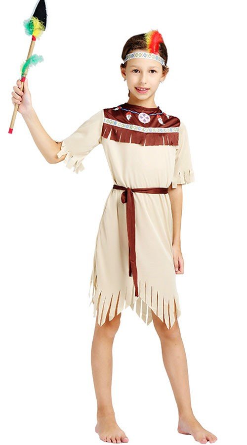 Udklædning Voksne Indianer Kostume til Pige