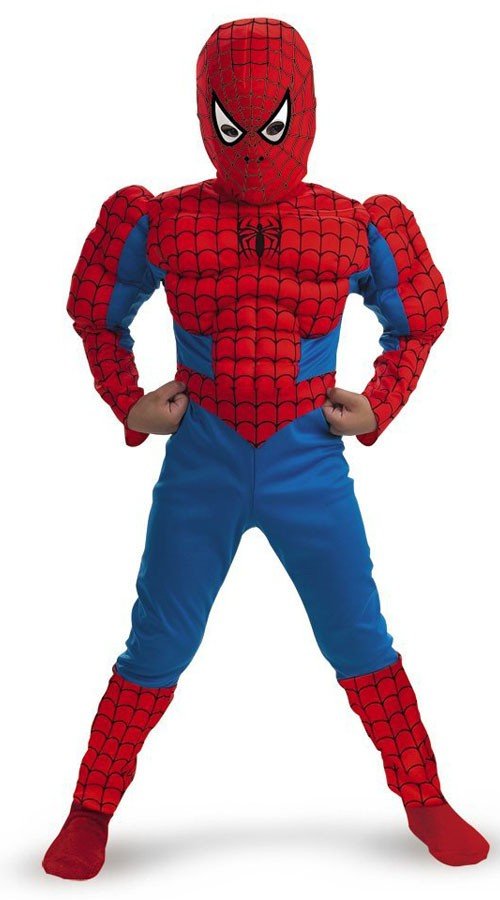 Klassisk Spiderman Muskel Kostume Til Børn Superhelt Kostumer