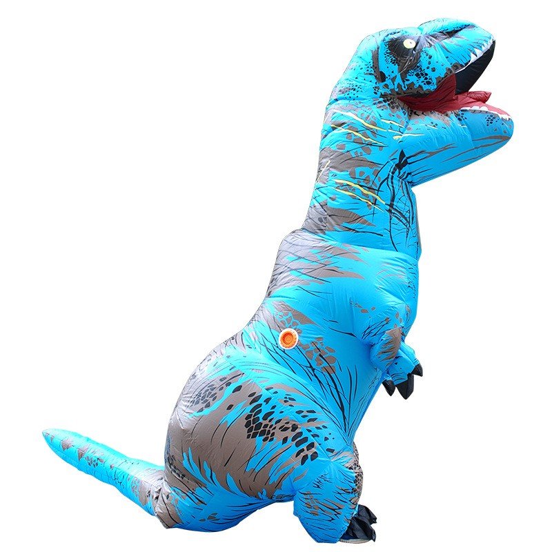 Oppustelig T-Rex Kostume til Voksne og Børn Blå
