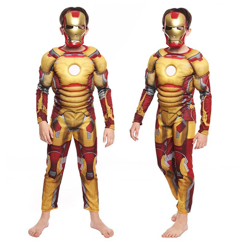 Avengers Iron Man Mark VII Klassisk Muskel Kostume Til Børn Gul