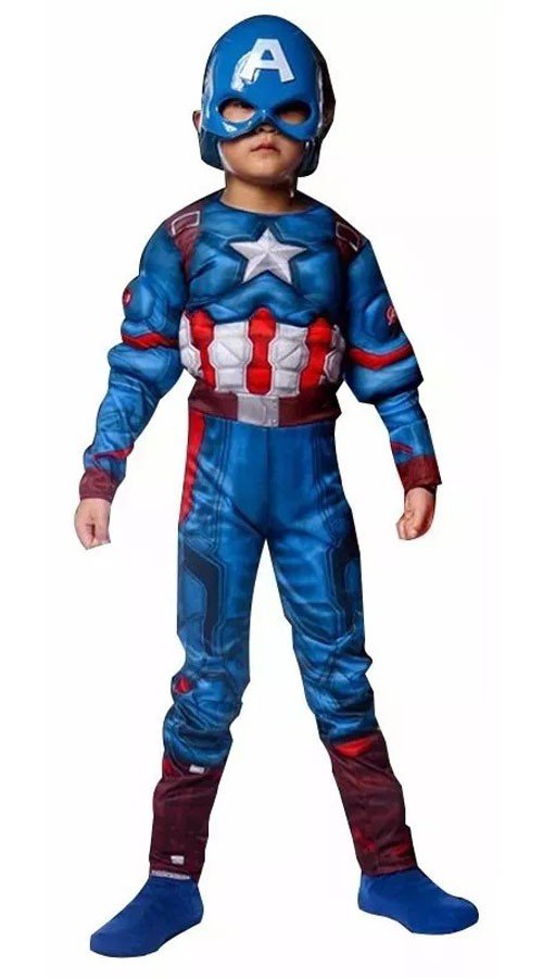 Captain America Muskel Kostume Til Børn Superhelt Kostume