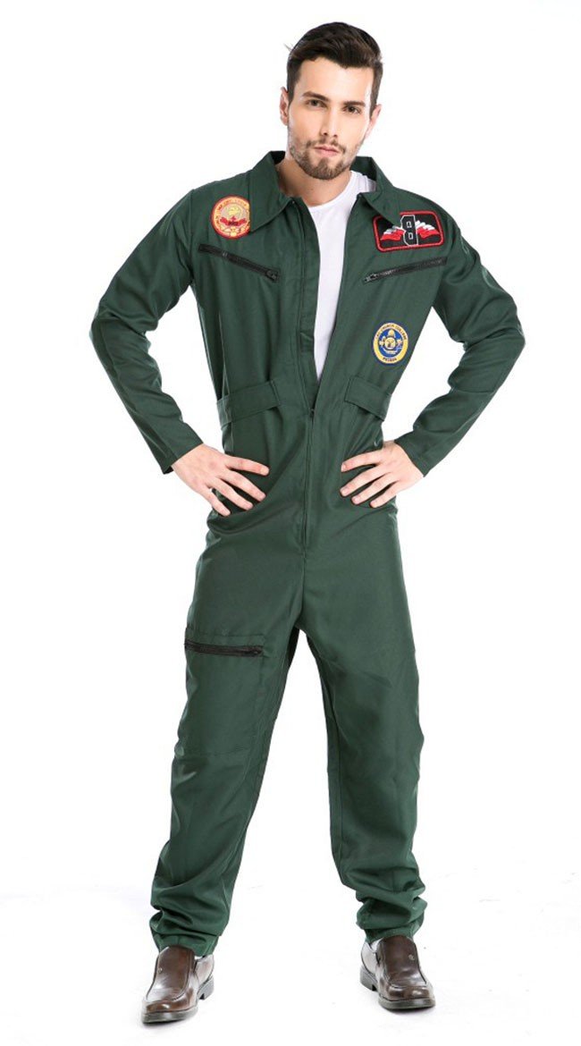 Top Gun Kostume Til Manden Pilot Jumpsuit