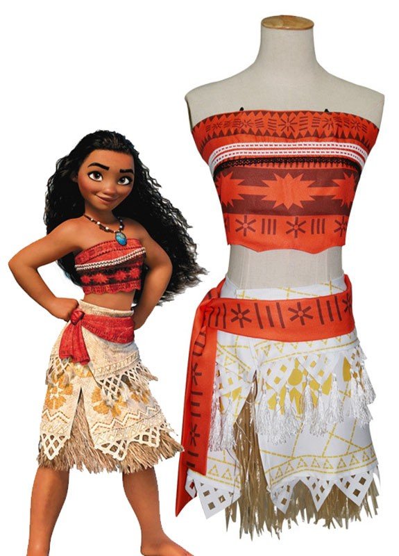 Vaiana Kostume til Piger Moana Prinsesse Kostume