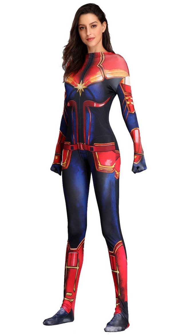 Kvinder Captain Marvel Kostume Superhelt Kostumer Voksen