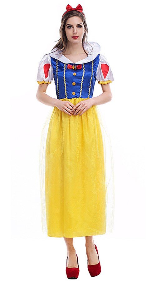 Klassisk Lang Storybook Snehvide Kostume