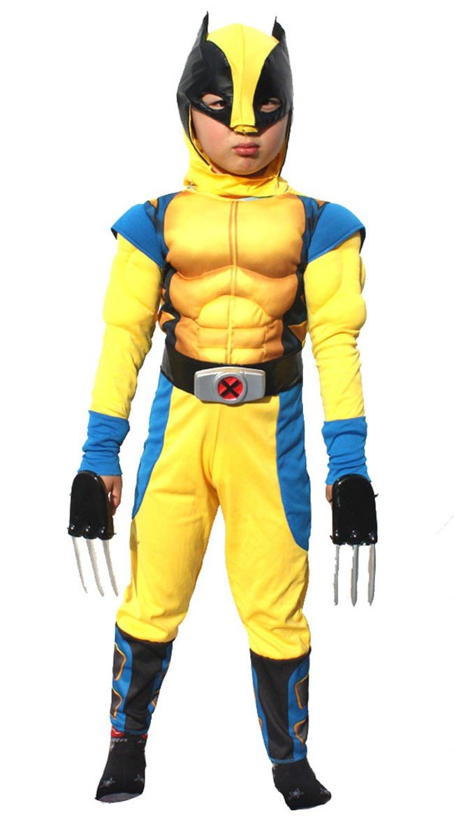Børn Muskel Wolverine Kostume Superhelt Kostumer