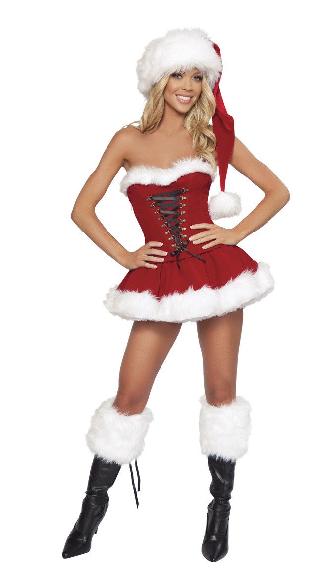 Rød Stropløs Siamese Julekostume
