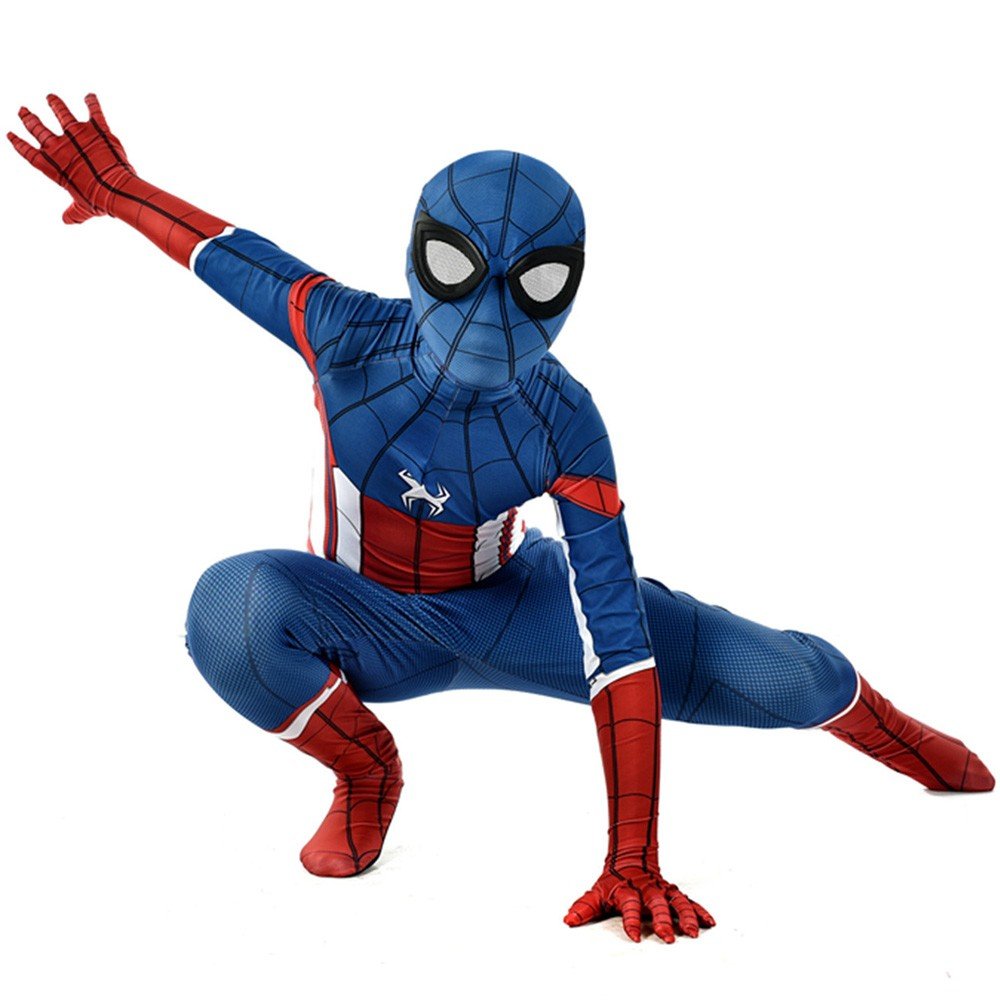 Kaptein Amerika Spiderman Kostume til Børn og Voksne Halloween Superhelte Kostumer