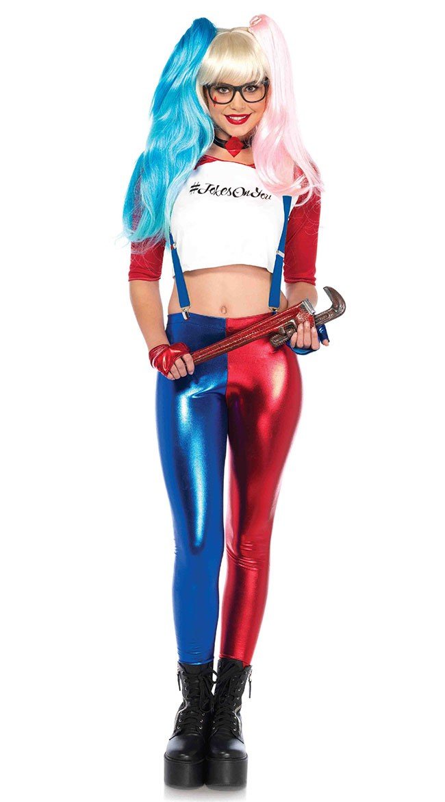 Frække Misfit Villain Harley Quinn Kostume
