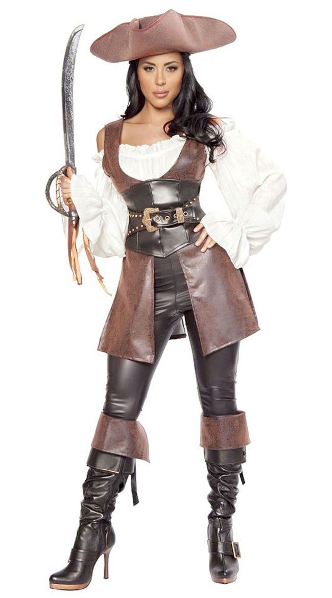 Fremragende Læder Swashbuckler Pirat Kostume