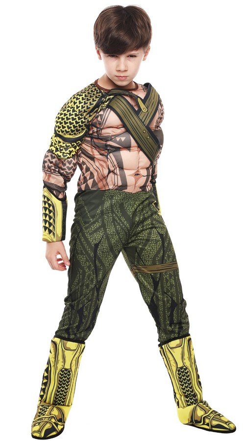 Halloween Muskel Aquaman Kostume Til Børn