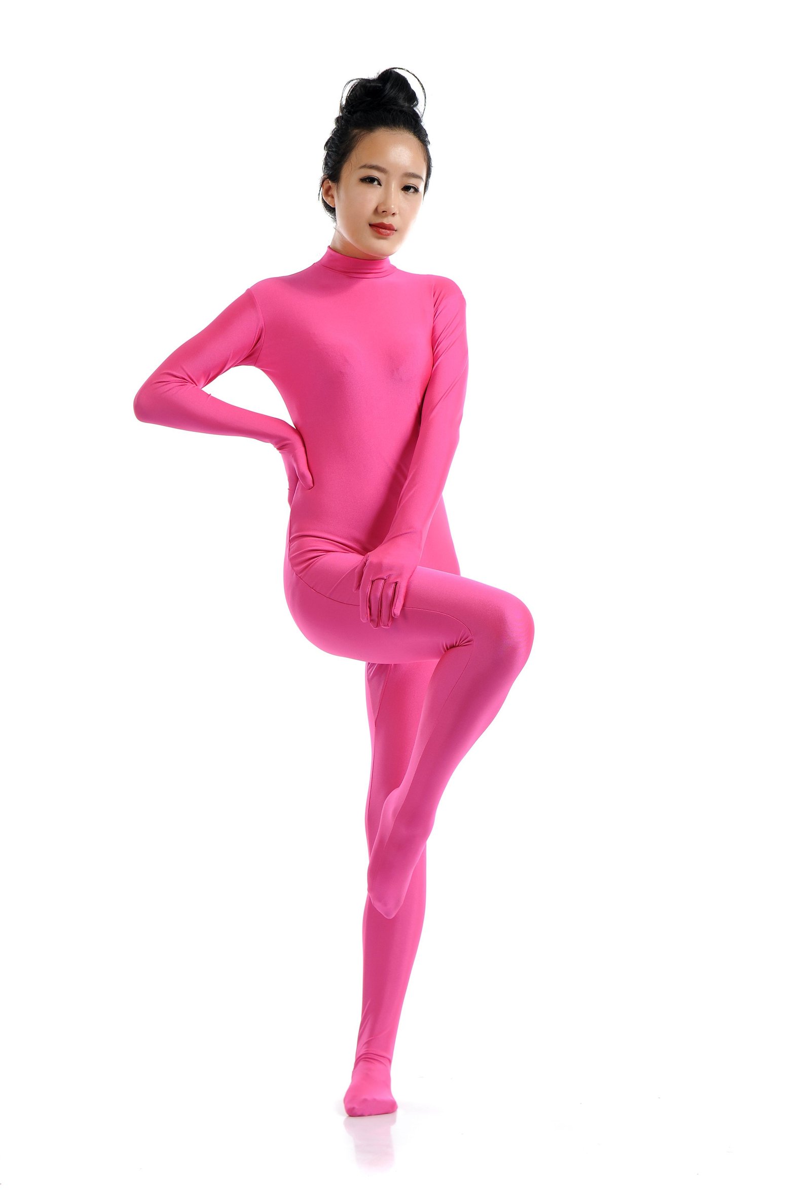 Lycra Spandex Skinsuits til Dame Second Skin Kostume Lyserød