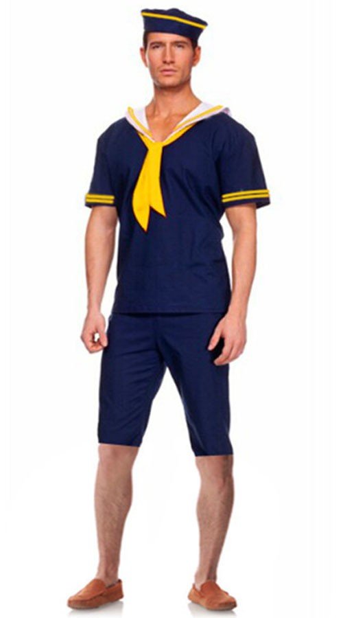 Blue Short Ahoy Navy Sailor Kostume Til Mænd