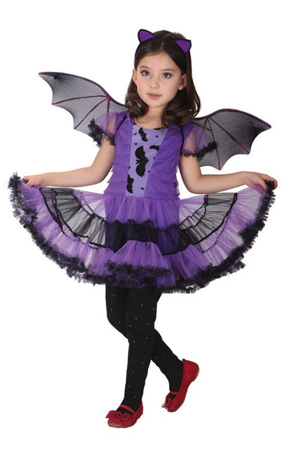 Fed Halloween Bat Kostume Til Piger