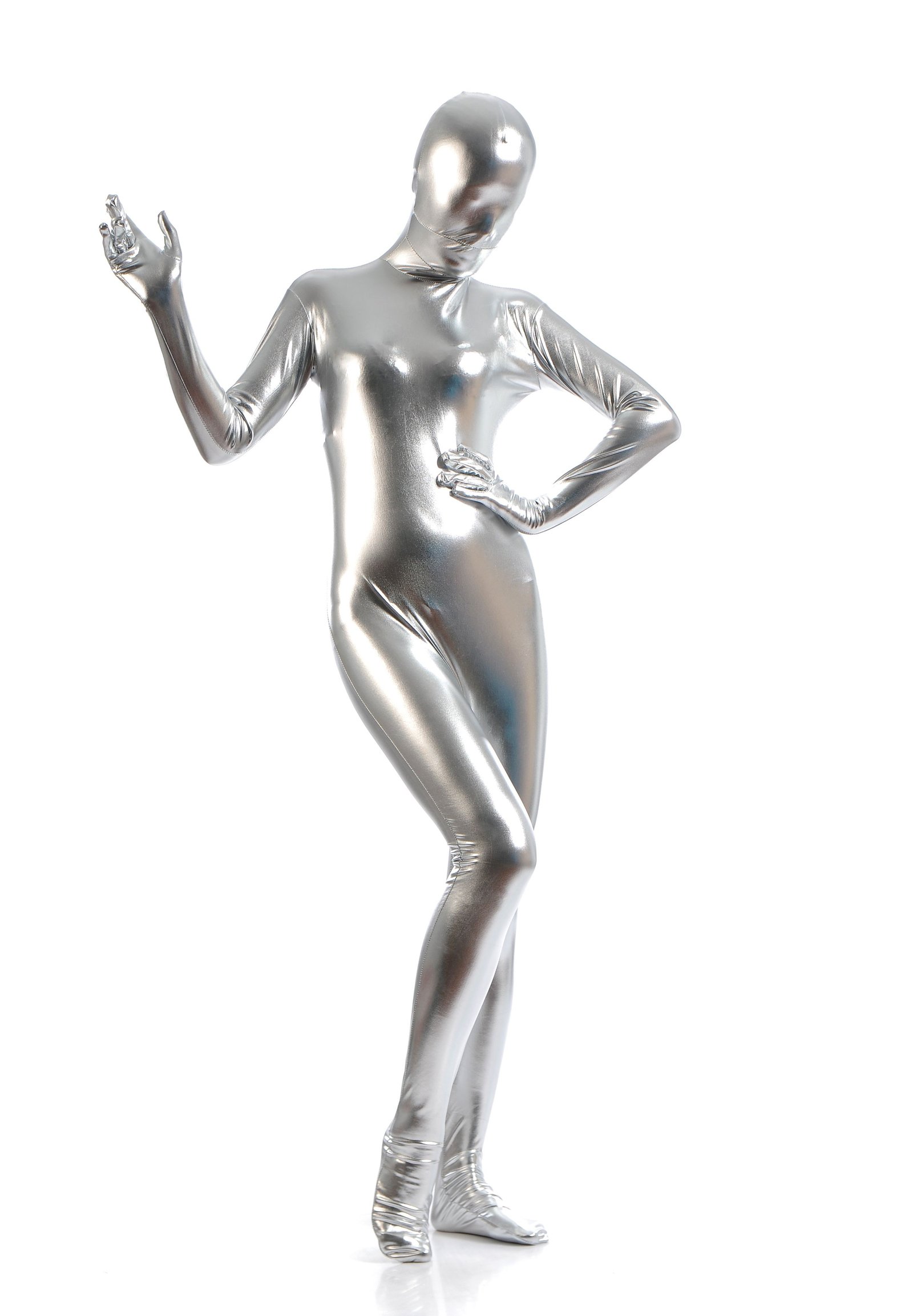 Morphsuits Kvinder All Inclusive Metallic Skinnende Dragt Sølv