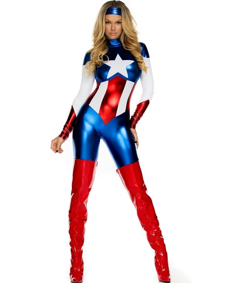 Skønhed Superhelte Kostume Captain America Kostume