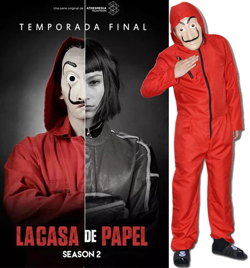 La Casa De Papel Salvador Dali Kostume Med Maske Voksne Børn