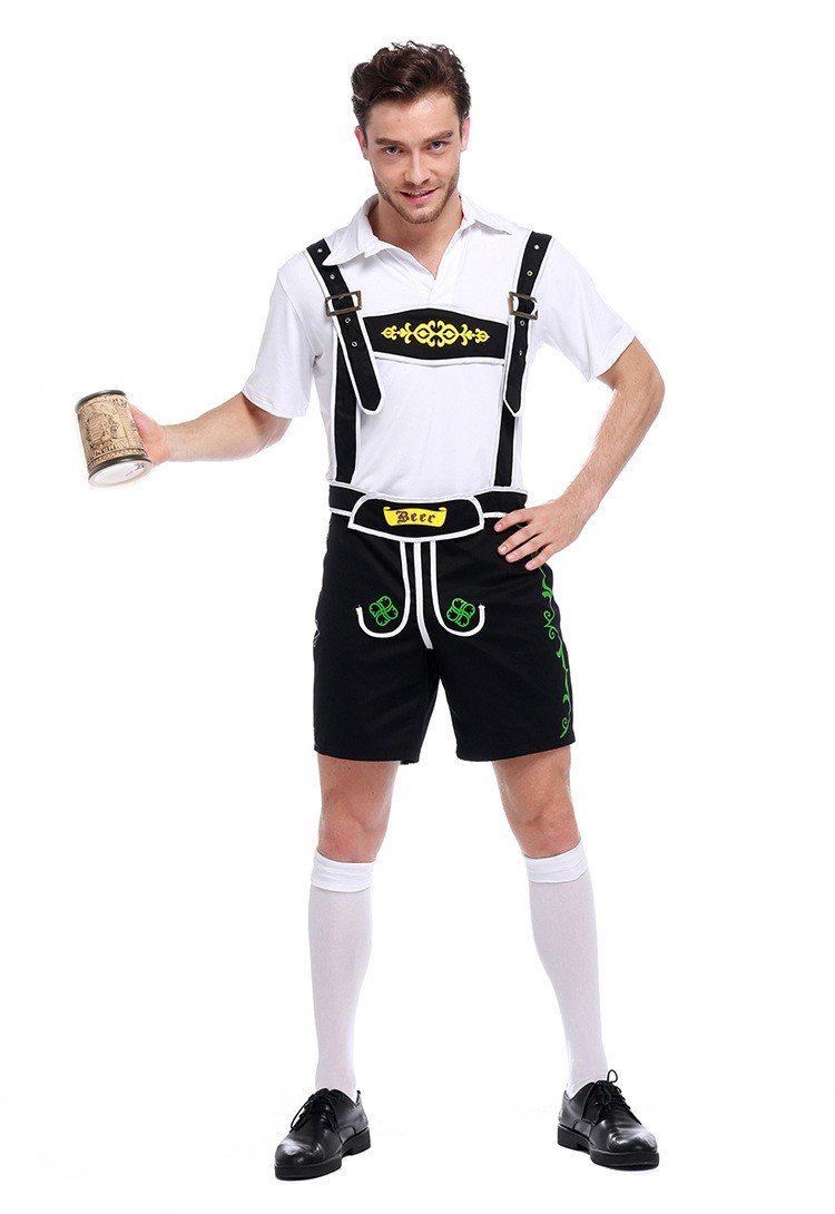 Bavarian Oktoberfest Lederhosen Kostume Sort