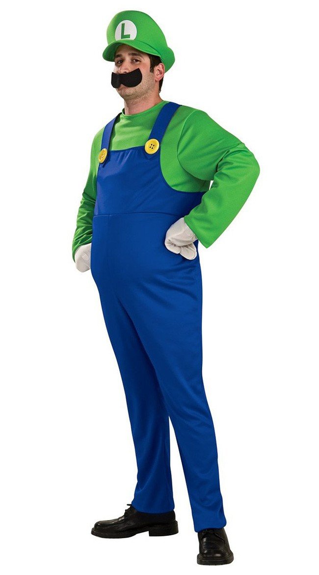 Deluxe Super Mario Bros Luigi Kostume til Voksne