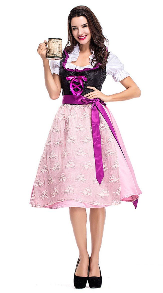 Dirndl Kjole Serverer Wench Traditionelle Tyroler Kostume