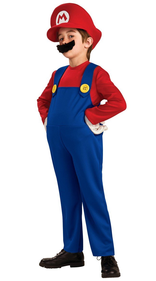 Deluxe Super Mario Bros Mario Kostume til Børn