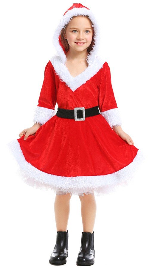 Piger Julekostume Mrs. Claus Nissepige Rød