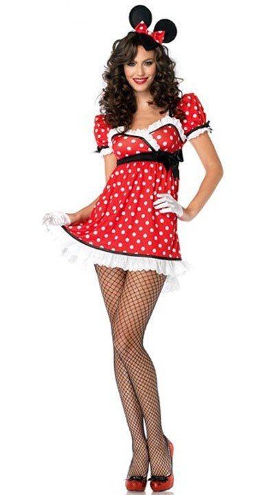 Rød Søde Miss Mouse Kostume