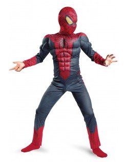 Klassisk Spiderman Muskel Kostume Til Børn Halloween 