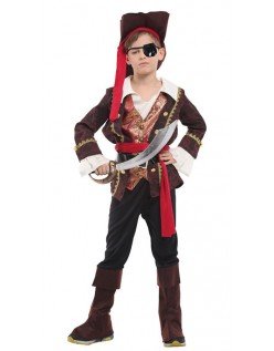 Halloween Børn Deluxe Pirat Kostume