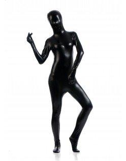 Morphsuits Kvinder All Inclusive Metallic Skinnende Dragt Sort