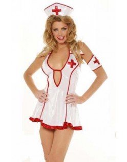 Forførende Hvide Røde Pleje Sygeplejerske Kostume