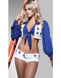 Dallas Cowboys Blå Frække Cheerleader Kostume
