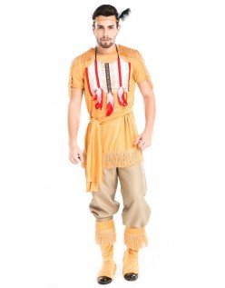 Deluxe Halloween Indianer Kostume til Mænd