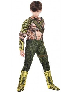 Halloween Muskel Aquaman Kostume Til Børn