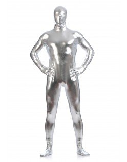 Morphsuits Mænd All Inclusive Metallic Skinnende Dragt Sølv