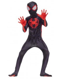Miles Morales Spiderman Kostume Spider Man Into the Spider Verse 2 Børn Superhelte Kostumer