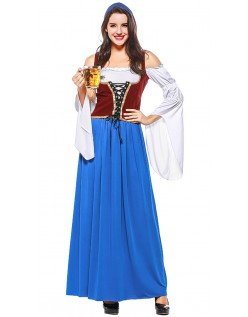 Oktoberkjole Miss Swiss Tyroler Kostume Blå