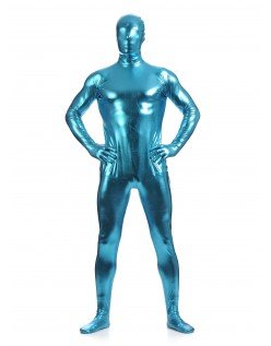 Morphsuits Mænd All Inclusive Metallic Skinnende Dragt Blågrøn