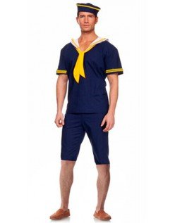 Blue Short Ahoy Navy Sailor Kostume Til Mænd