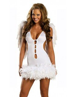 Hvid Ren Halloween Engel Kostume