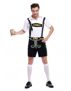 Bavarian Oktoberfest Lederhosen Kostume Sort