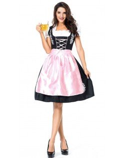 Broderi Dirndl Kjole Oktoberfest Tyroler Kostume Kvinder