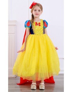 Deluxe Børn Snehvide Kostume Prinsessekjole