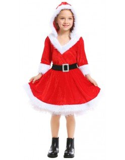 Piger Julekostume Mrs. Claus Nissepige Rød
