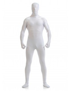 Mænd Lycra Spandex All Inclusive Skinsuit Hvid